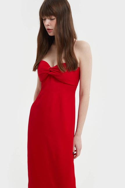 ELONGATED MIDI BUSTIER DRESS