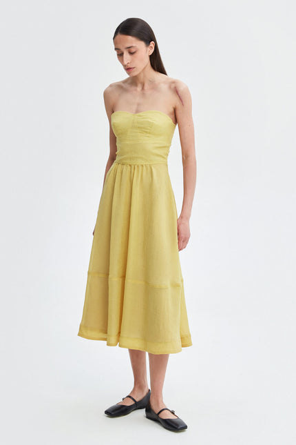 OFF-THE-SHOULDER CHIFFON MIDI DRESS