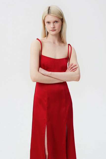MIDI DRESS WITH LEG SLIT