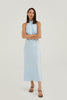 DRESS WITH A HIGH COLLAR
