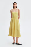 OFF-THE-SHOULDER CHIFFON MIDI DRESS