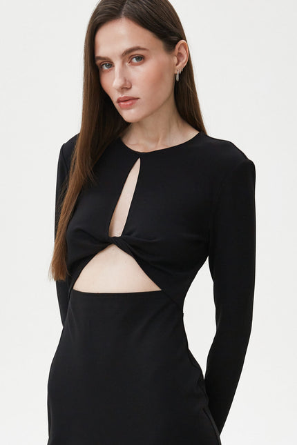 MIDI DRESS WITH CUT OUTS
