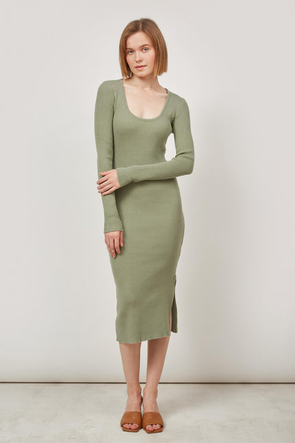 KNIT MIDI DRESS