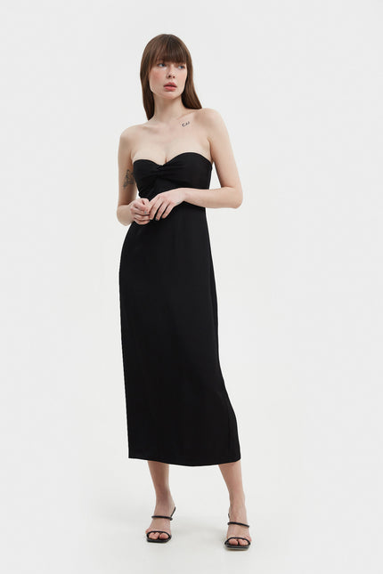 ELONGATED MIDI BUSTIER DRESS