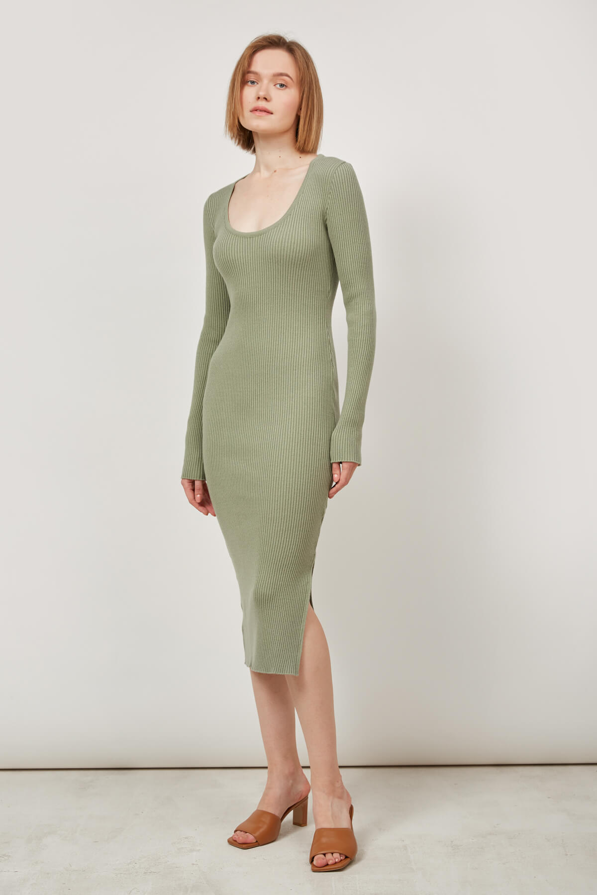 KNIT MIDI DRESS