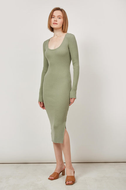 KNIT MIDI DRESS
