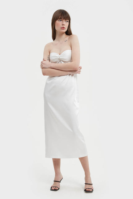 ELONGATED MIDI BUSTIER DRESS
